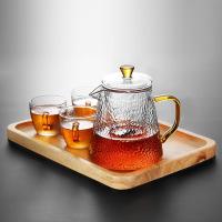 [购前咨询]适用锤纹耐热玻璃泡茶壶单壶过滤耐高温小花茶壶煮茶器红茶具套装家用