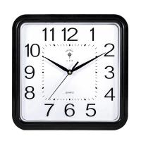(奥美茄)北极星挂钟客厅简约方形时钟现代时尚卧室静音钟表家用壁挂石英钟 黑色[7122] 11英寸(直径28厘米)