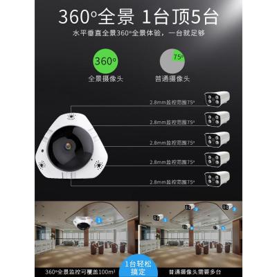 极控者(TiMER)全景360度无线wifi网络家用摄像头手机远程高清夜视家庭室内监控 白色 64GB5MP60mm