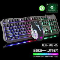 极控者(TiMER)金属机械手感键盘鼠标套装有线家用发光台式电脑键盘吃鸡游戏键鼠 黑色2代(键鼠套装)