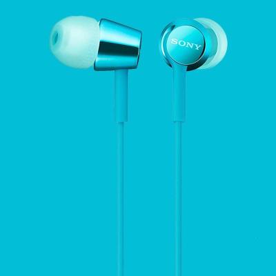 极控者(TiMER)[赠耳机包]Sony/索尼 MDR-EX155AP 耳机入耳式有线带麦高音质线控手 浅蓝色 官方标配