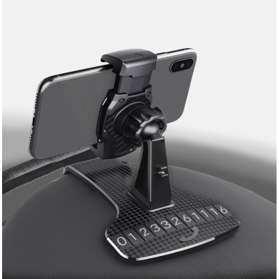 极控者(TiMER)车载手机仪表台支架汽车内卡扣式后视镜通用多功能导航直平 升级款H9(碳纤防抖支架)支持横竖屏+停车牌