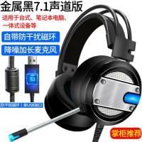 极控者(TiMER)电脑吃鸡耳机带麦克风电竞游戏头戴式7.1听声辨位用手 金属黑7.1声道USB版(蓝光长麦) 官方标配