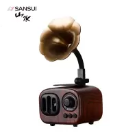 极控者(TiMER)Sansui/山水T31蓝牙音箱大音量小型迷你留声机便携式复古可爱送礼品音响手机电 深木纹 官方标配