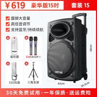 极控者(TiMER)先科广场舞音响户外演出音箱带无线话筒移动k歌拉杆 15寸震撼低音+送双无线话筒+32G优盘+三角支架