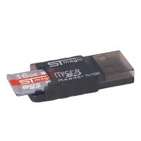 极控者(TiMER)赛帝 Micro SD卡迷你读卡器手机TF卡内存卡 TC100_USB2.0_透明黑色 USB2.0