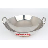 (Vitamer)加大加厚不锈钢双耳炒鼎炒锅商用炒锅手打炒锅双耳不粘锅双耳 亮光 100cm