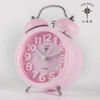 奥美茄北极星小闹钟创意学生静音床头卧室儿童简约现代迷你座钟时钟智能 粉色打铃闹钟