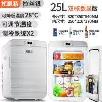 极控者TiMER迷你小冰箱家用小型宿舍寝室胰岛素冷藏箱制冷车载冰箱车家两用 25L数显双制冷拉丝银