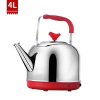 304大容量自动断电烧水壶电热水壶大容量家用保温电煮水壶不锈钢 旗红色 6L特厚款（自动断电）家庭推荐