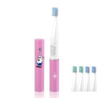 儿童电动牙刷学生女童可爱电池小学生神器宝宝软毛全自动牙刷 公主粉