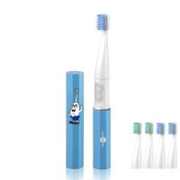 儿童电动牙刷学生女童可爱电池小学生神器宝宝软毛全自动牙刷 王子蓝