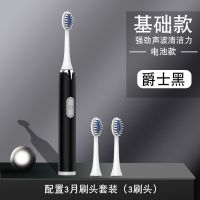 电动牙刷成人学生家用情侣软毛声波防水全自动网红款 爵士黑【1主机+3刷头】