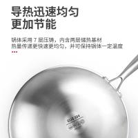 Vitamer舒心304不锈钢炒锅无油烟不粘锅电磁炉燃气适用家用多功能炒菜锅