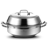 Vitamer桑拿锅蒸汽火锅40cm不锈钢蒸锅汤锅海鲜蒸汽锅商用电磁炉燃气家用 40cm