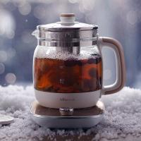 Vitamer小熊养生壶玻璃电水壶家用多功能电热水壶煮茶壶1.5升小型煮花茶 土豪金