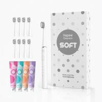 稚优泉CHIOTURE乐益电动牙刷成人充电式学生党女生男士专用超声波 简约白（共8刷头+4支正装牙膏）(新老包装随机发）