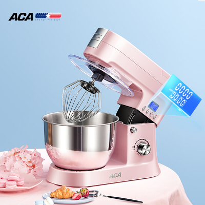 【新品】北美电器（ACA）厨师机家用和面机揉面机打蛋器全自动多功能搅拌机ASM-PE1210A 6.2L萌粉大容量厨师机