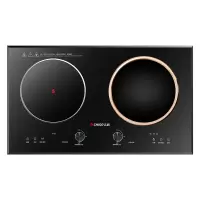 志高(CHIGO)凹面电磁炉双灶家用嵌入式3500W大功率电陶炉灶台双头电炒炉 35A3 旋钮+触控