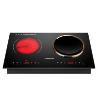 志高（CHIGO）电磁炉嵌入式双灶电陶炉家用电池炉凹面3500w大功率镶嵌式多功能灶台双头 3500W 一凹一平 一电一