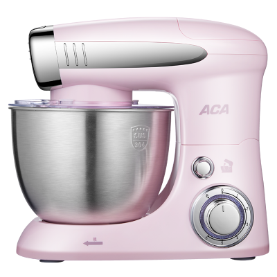 ACA北美电器厨师机家用小型多功能全自动揉面搅拌打蛋鲜奶和面机 粉色