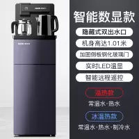 奥克斯饮水机家用下置水桶全自动智能遥控制冷制热新款高档茶吧机 莫兰迪灰-经典双出水口+显屏+遥控+大款 冰温热