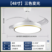 奥克斯风扇灯吊扇灯家用一体餐厅客厅隐形带吊灯电扇卧室新款 48寸-B款白-变光-遥控