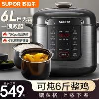 苏泊尔2025家用6L大容量新款电压力锅全自动多功能高压电饭煲正品