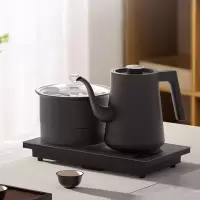志高全自动底部上水电热烧水壶茶台嵌入式茶桌一体泡茶电磁炉磨砂黑消毒款 304材质[37X20]