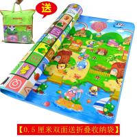 爬爬垫+送收纳袋]加厚儿童爬行垫学步垫郊游野餐垫折叠爬爬垫子 1.8米*1.5米双面(送收纳袋)