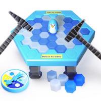 [加大加厚]儿童敲打冰块拯救企鹅积木宝宝亲子互动桌游玩具 敲冰块积木玩具场(加大加厚紧凑款)