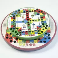 多功能成号儿童玻璃球跳棋飞行棋二合一棋盘亲子休闲玩具 玻璃球跳棋飞行棋[小号]