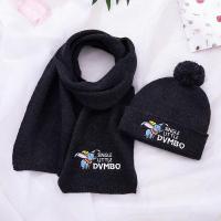 儿童帽子男秋季2-10岁婴儿宝宝帽子围巾套装保暖女童帽子秋冬 黑色 小飞象套装[适合2-10岁儿童]