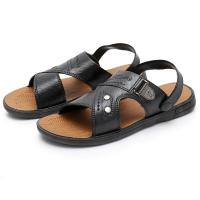 [质保一年]凉鞋男夏季鞋子青年沙滩鞋两用中年凉拖男士凉鞋新款 黑色[偏小一码] 44