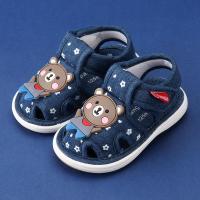 宝宝布凉鞋夏季女婴儿男0一1-2岁3叫叫鞋防滑软底学步鞋宝宝鞋子 牛仔(509) 内长13.5cm/17码