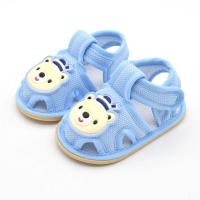 [软底]0-1岁婴儿凉鞋男女宝宝学步鞋6-12个月布鞋儿鞋夏季 亮钢蓝牛筋底-帽蓝 12码/内长11cm