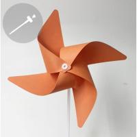 风车diy手工材料包幼儿园创意制作画画小风车儿童组装折纸玩具 菊色送空心杆20个装