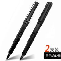100支钢笔墨囊专用墨胆可擦纯蓝黑色墨水小学生用3.4mm [磨砂黑1支+黑色1支]附2个吸墨器+10支墨囊0.38EF