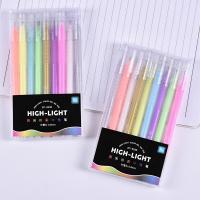 9色高光笔粉彩中性笔亮光大容量笔diy相册黑卡专用笔彩色荧光笔 9色手帐专用套装