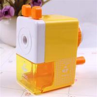 卡通削笔器可爱铅笔刀削笔器卡通转笔刀小学生手摇卷笔刀刨笔刀 黄色一个单独削笔器一个
