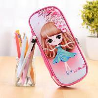 可爱女孩笔袋 小学生简约文具盒 大容量INS风网红文具袋 男初中生 蓝色裙子送10支铅笔套装