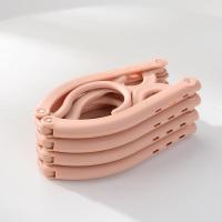 旅行折叠衣架塑料便携式晒衣架宿舍出差多功能伸缩晾衣架可折叠 北欧粉色一个试用装