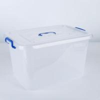 透明收纳箱塑料大号小号储物箱化妆品收纳盒零食玩具带盖整理箱 透明 迷你4L26*16*15.5