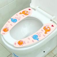 粘贴式马桶贴可水洗卡通马桶垫坐垫保暖加厚静电马桶坐垫坐便垫子 气泡鱼(常规)随机色(一对装)