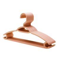 宽肩无痕挂晒衣服晾衣架子撑架魔术神器家用塑料衣柜挂钩多功能 藕粉5个简易衣架