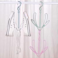 晒鞋架创意防风双钩阳台多用挂鞋子的衣架挂钩晾鞋架子晾晒架收纳 防风晒鞋架[普通款]颜色随机1个装[试用装]