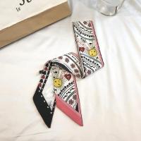 百搭文艺细长条窄丝巾女围巾装饰小领巾腰带发带绑包丝带飘带 金色太阳款