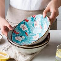 日式花卉拉面碗单个大号方便面条汤碗沙拉碗斗笠家用面碗