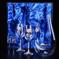 创意珐琅彩无铅红酒杯醒酒器套装水晶杯高脚杯葡萄酒杯子结婚礼物