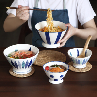 日式餐具陶瓷大面碗斗笠喇叭碗家用米饭碗单个高脚拉面碗